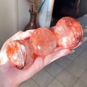 A grade Fire Quartz palm stones